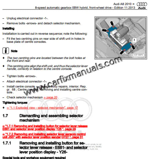 Imagen 4 - workshop-manual-audi-a8-s8-2010-2017-includes-wiring-pdf