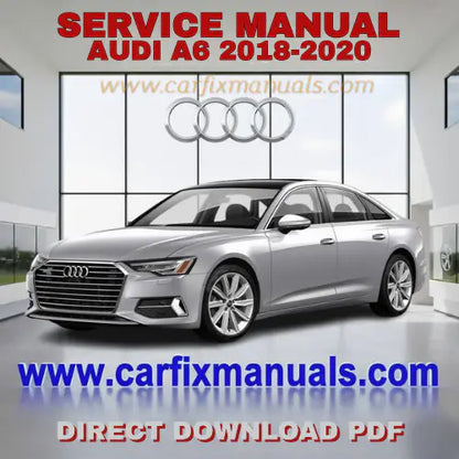 Ultimate modern business-class workshop encyclopedia for the Audi A6 C8 (2018-2020), containing searchable PDF format data for hybrid aluminum-steel body repairs, interior luxury cabin electronics, an