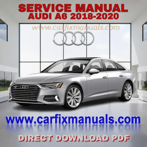 Ultimate modern business-class workshop encyclopedia for the Audi A6 C8 (2018-2020), containing searchable PDF format data for hybrid aluminum-steel body repairs, interior luxury cabin electronics, an