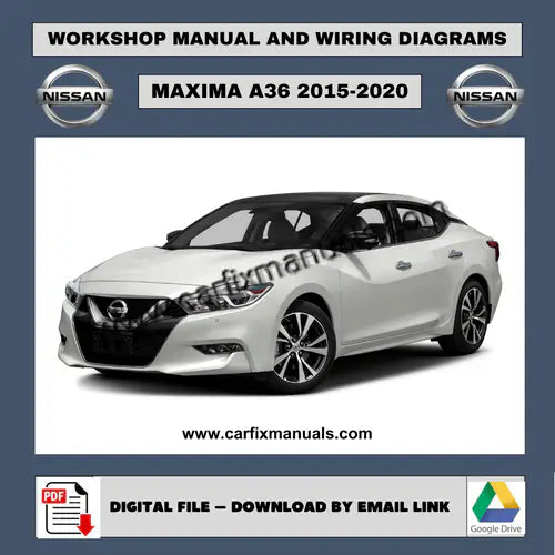 Comprehensive luxury sedan repair encyclopedia for the Nissan Maxima A36 (2015-2020), providing 4-Door Sports Car (4DSC) technical data for climate control, SRS airbags, and total vehicle diagnostics 