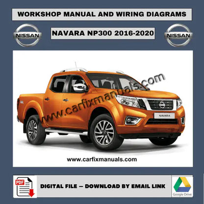 Comprehensive NP300 workshop encyclopedia for the Nissan Navara / Frontier D23 (2016-2020), containing over 2,000 pages of structural body alignment, HVAC maintenance, and total vehicle diagnostic pro