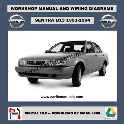 Comprehensive workshop service suite for the Nissan Sentra B13 (1993-1994), integrating structural body repair data, HVAC system service, and total vehicle diagnostic routines into one PDF format arch