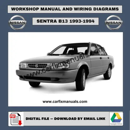 Comprehensive workshop service suite for the Nissan Sentra B13 (1993-1994), integrating structural body repair data, HVAC system service, and total vehicle diagnostic routines into one PDF format arch