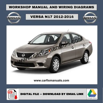 Comprehensive 1,200-page workshop suite for the 2012-2014 Nissan Versa, providing a unified digital reference for both mechanical systems and vehicle-wide electronics. High-resolution electrical circu
