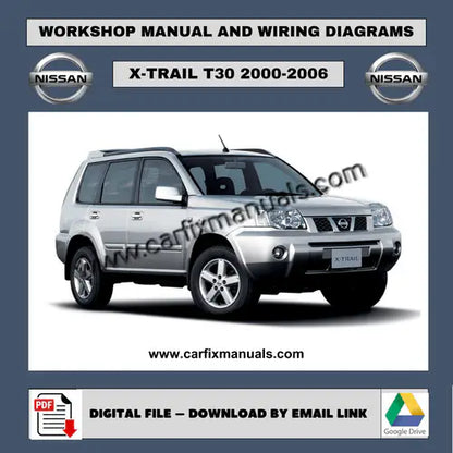 Comprehensive factory service library for the 2000-2006 Nissan X-Trail T30, combining major mechanical overhauls and complete vehicle electronics in one searchable PDF. High-resolution electrical wiri