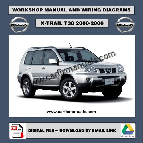 Comprehensive factory service library for the 2000-2006 Nissan X-Trail T30, combining major mechanical overhauls and complete vehicle electronics in one searchable PDF. High-resolution electrical wiri