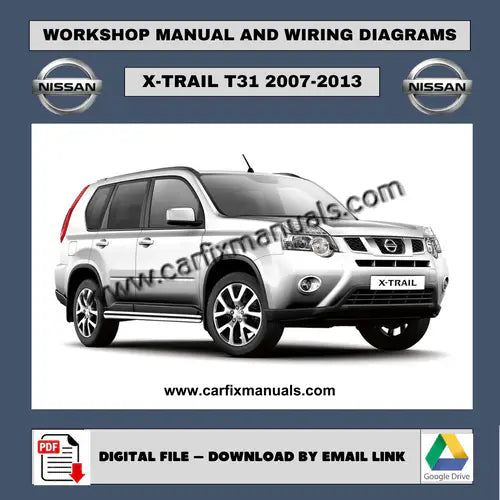 Complete factory service suite for the Nissan X-Trail (2007-2013), providing an all-in-one digital reference for routine maintenance, body repairs, and general electrical troubleshooting. Comprehensiv