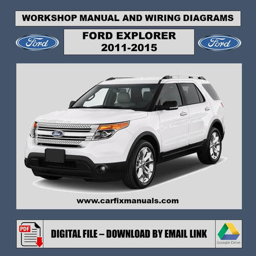 Comprehensive U502 platform workshop encyclopedia for the Ford Explorer (2011-2015), containing searchable PDF format data for body structural alignment, dual-zone HVAC cycles, and factory-authorized 