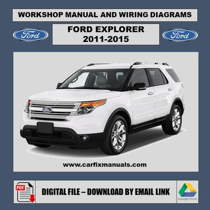 Comprehensive U502 platform workshop encyclopedia for the Ford Explorer (2011-2015), containing searchable PDF format data for body structural alignment, dual-zone HVAC cycles, and factory-authorized 