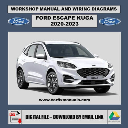Digital preview of the massive 15,000-page Ford Escape and Kuga factory repair library, containing exhaustive step-by-step instructions for every nut and bolt on the global platform. Specialized techn