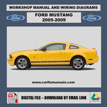 Ultimate workshop encyclopedia for the 2005-2009 Ford Mustang, containing searchable PDF format data for body structural alignment, interior trim removal, and factory-authorized torque sequences. Prof